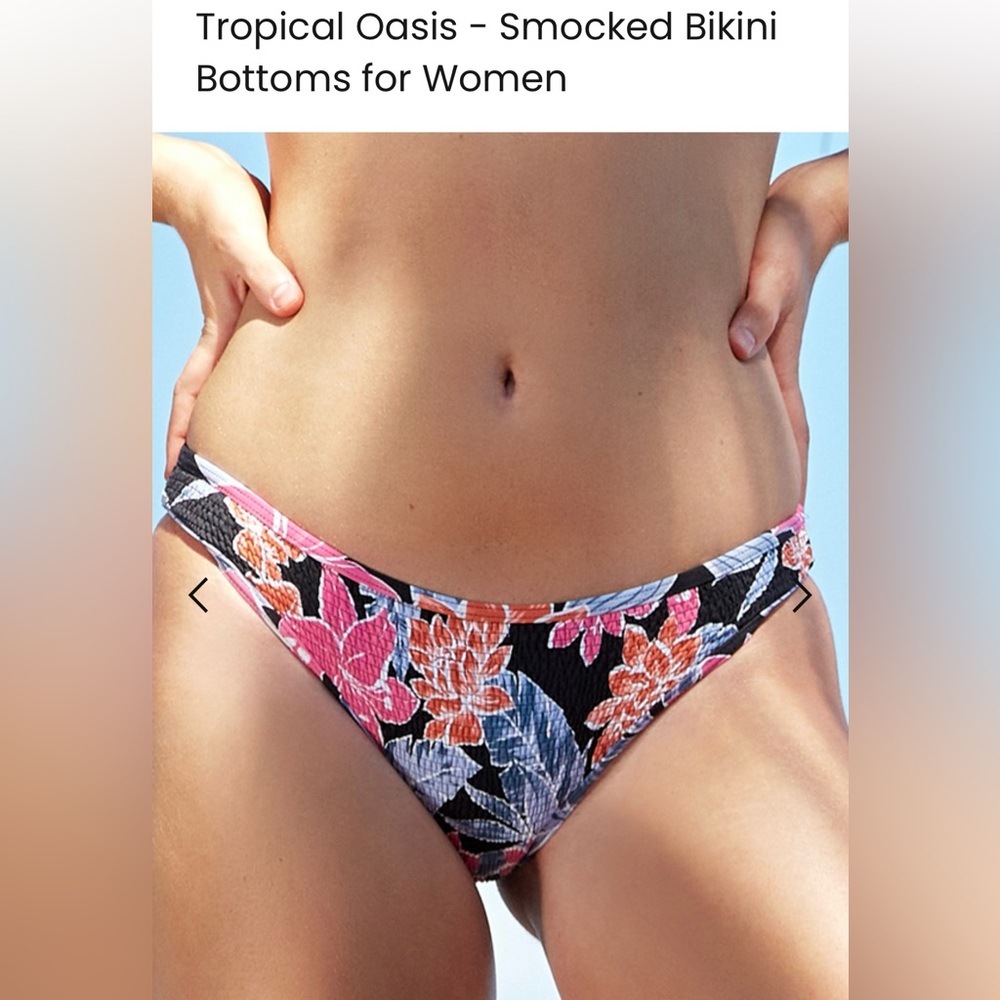 Roxy Women’s Tropical Oasis Smocked Bikini Bottom